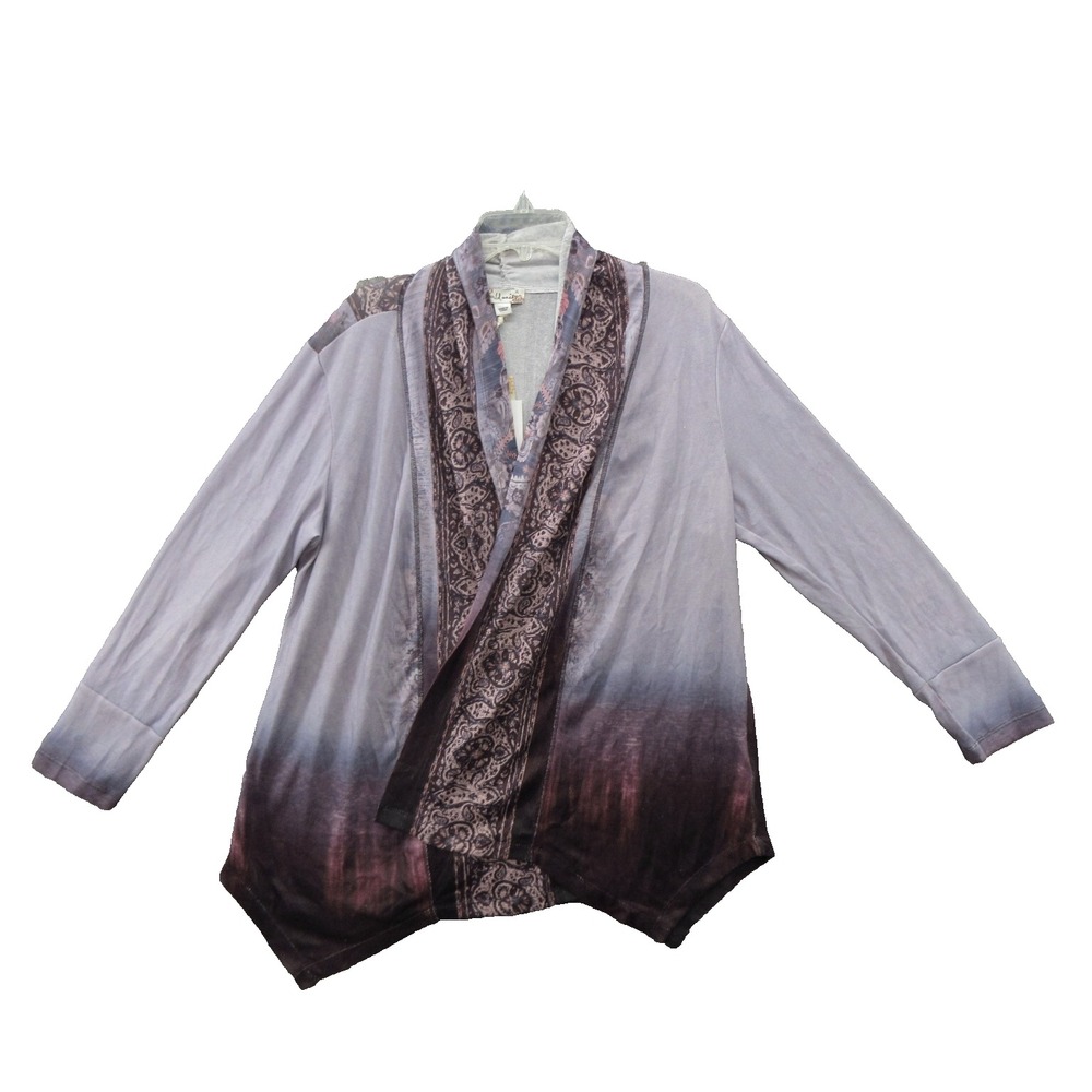 World Unity Womens Blouse XL Cardigan Long Sleeve Jersey Knit New